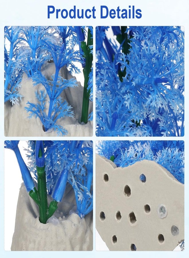 POPETPOP Aquarium Plastic Plants Large-Artificial Plastic Plant Blue Fish Tank Landscape Decoration Big Water Plants Fish Tank Decor - Image 2